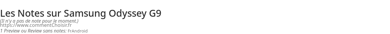 Ratings Samsung Odyssey G9